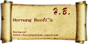 Hornung Buzás névjegykártya